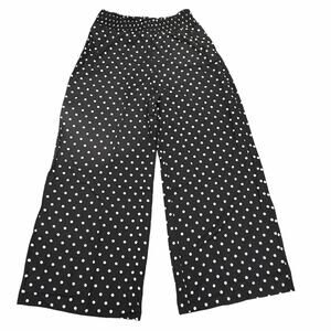 NWOT Black Polka Dot Wide Leg Lounge Pants XL